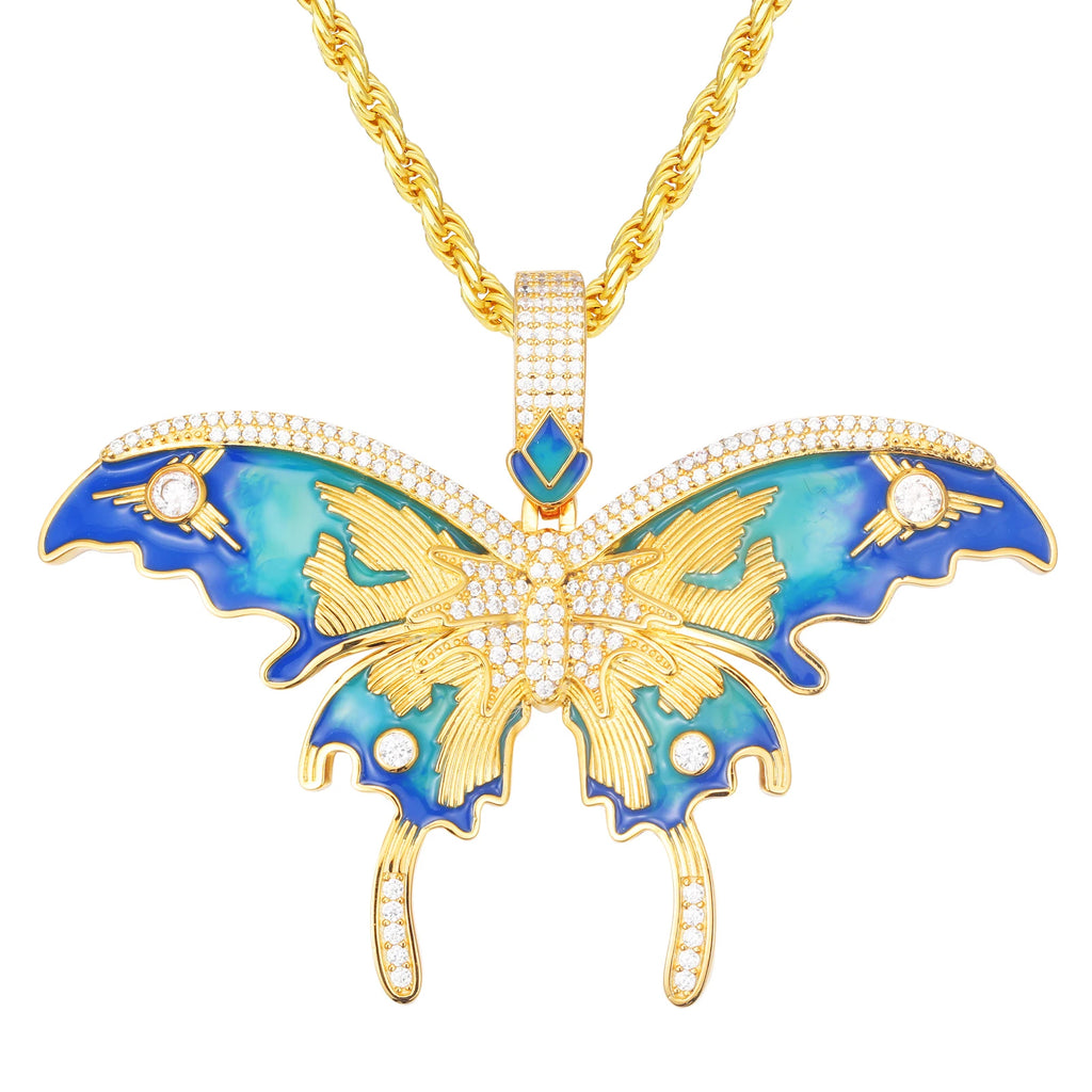 Moissanite Butterfly Pendant