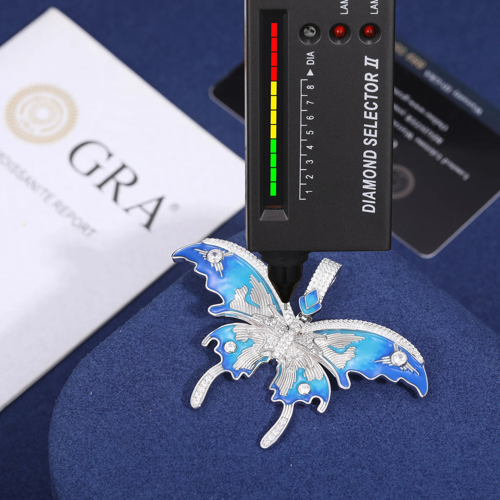 Moissanite Butterfly Pendant