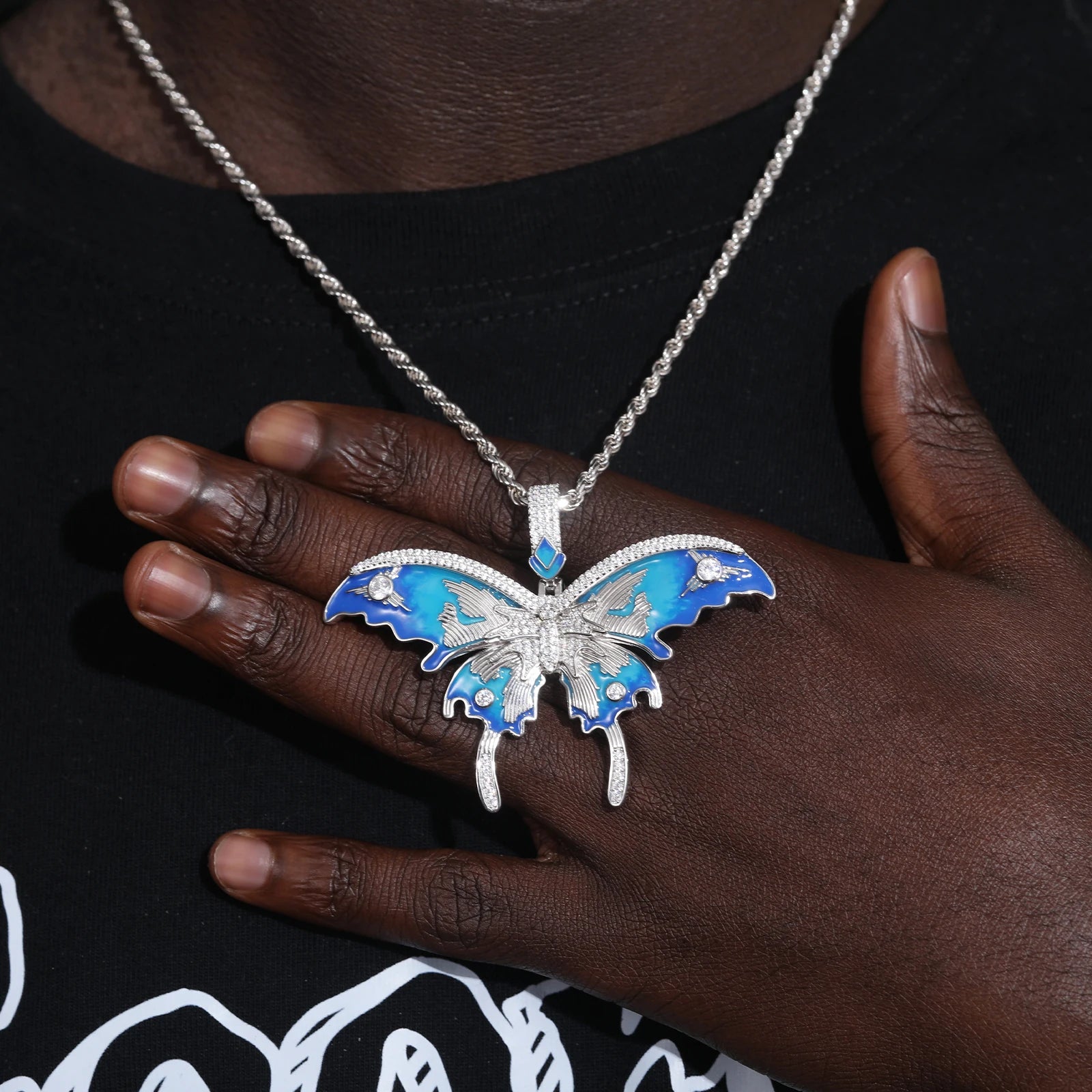 Moissanite Butterfly Pendant