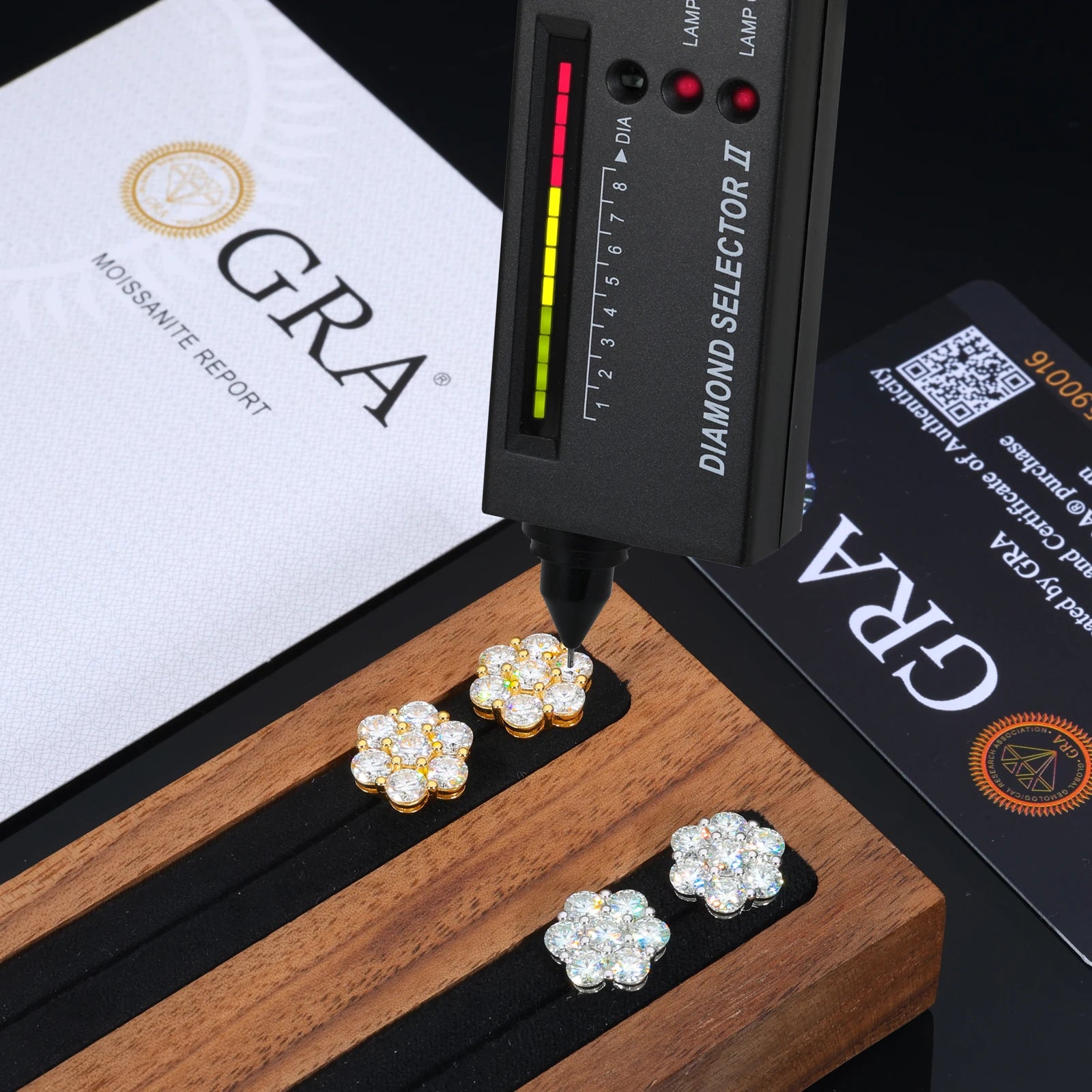 Moissanite Flower Stud Earrings - 7mm