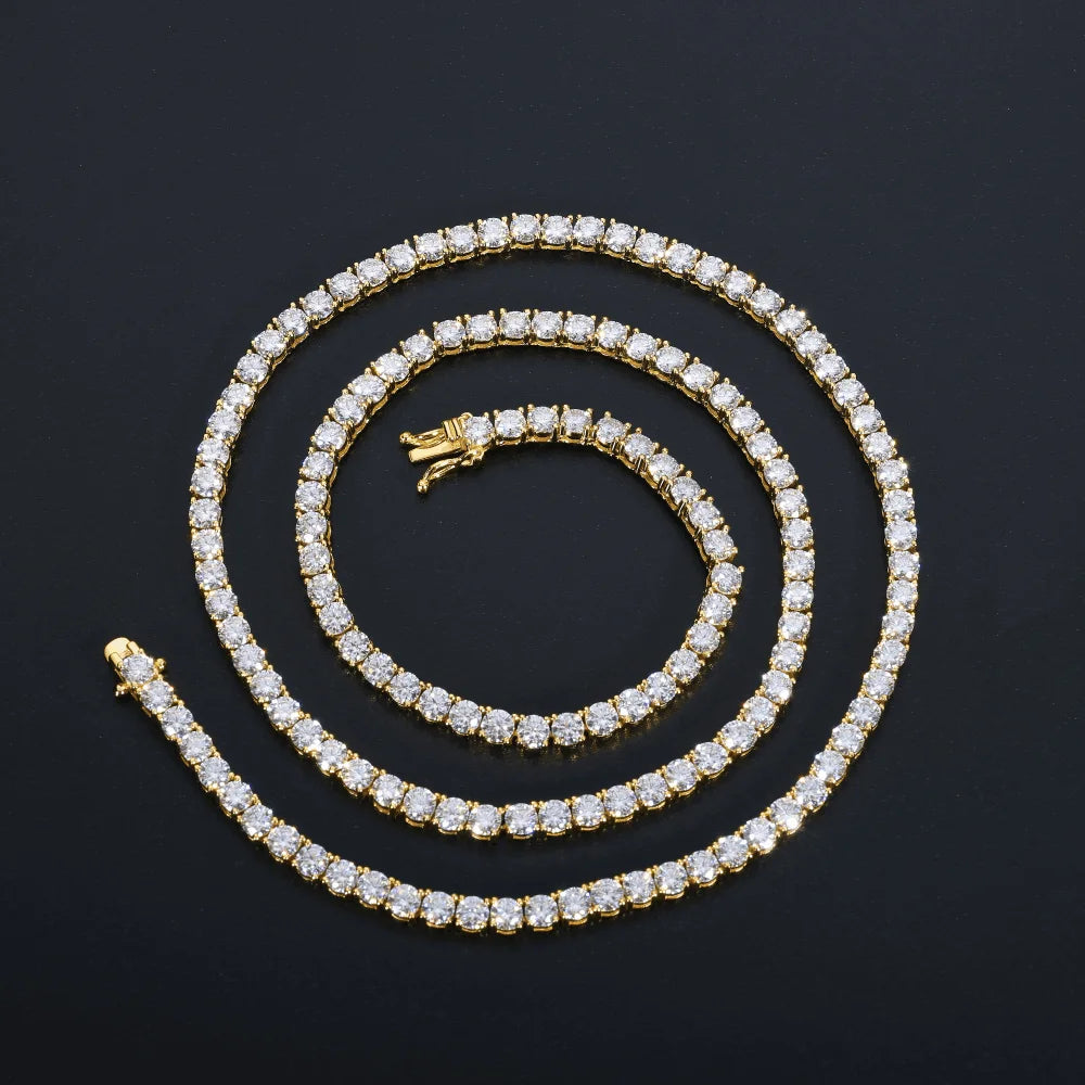 Iced Moissanite Tennis Chain - 4mm