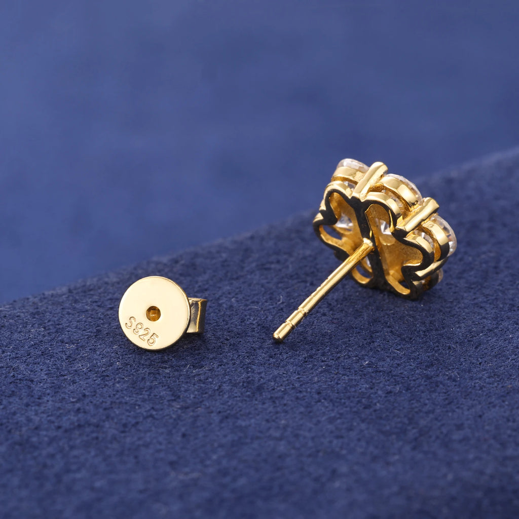 Moissanite Flower Stud Earrings - 5mm